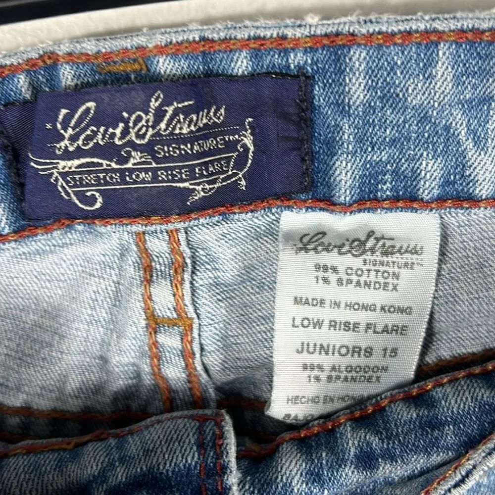 Vtg. ‎ LEVI STRAUSS SIGNATURE COLLECTION Low Rise Flare JEANS Women -Junior 15